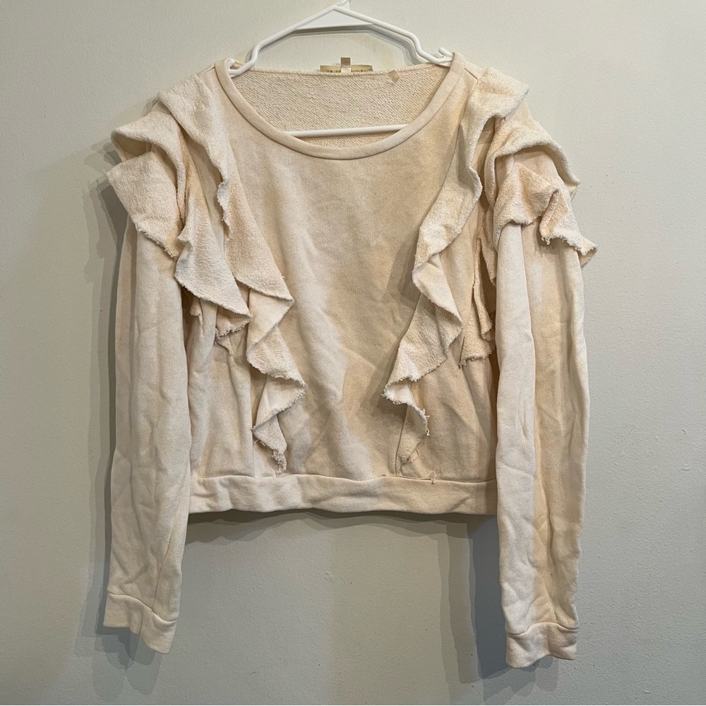 LoveShackFancy Ruffle Sweatshirt Small - Picture 5 of 9